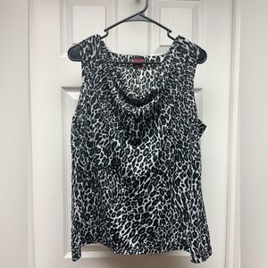 212 Collection Leopard Print Sleeveless Cowl-Neck Blouse – Size Large